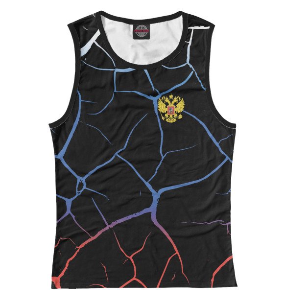 Майка для девочки с изображением Флаг и герб России цвета Белый