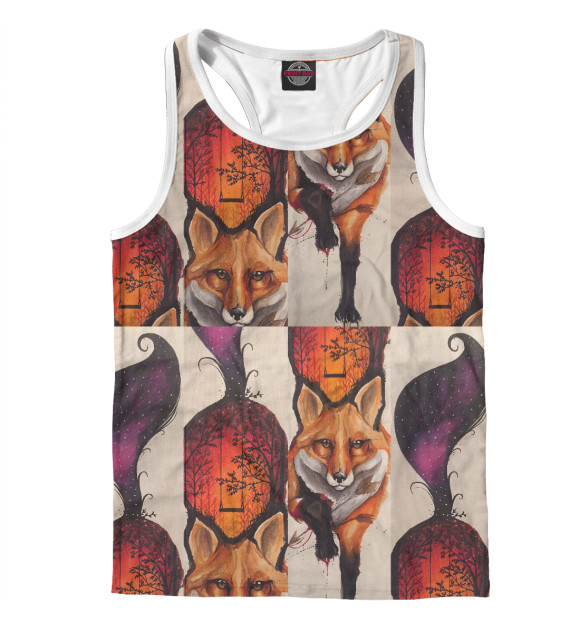 Мужская майка-борцовка с изображением Foxy цвета Белый