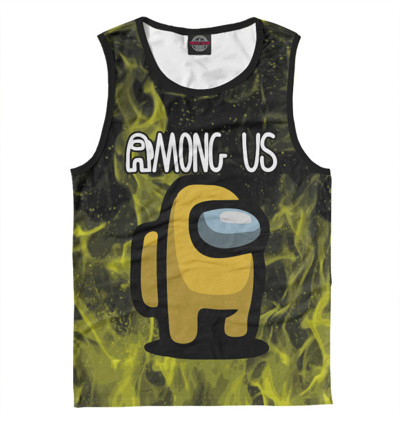 Мужская майка с притом Among Us цвета Белый Мужская майка с изображением Among Us цвета Белый