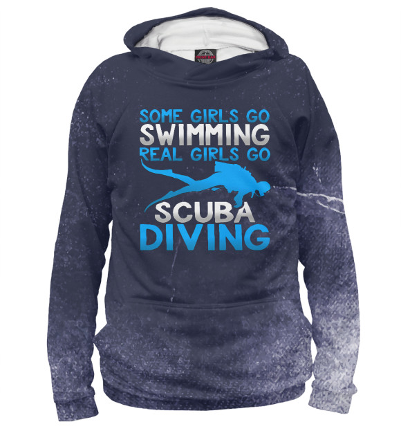 Женское худи с изображением Some Girls So Swiming Real цвета Белый