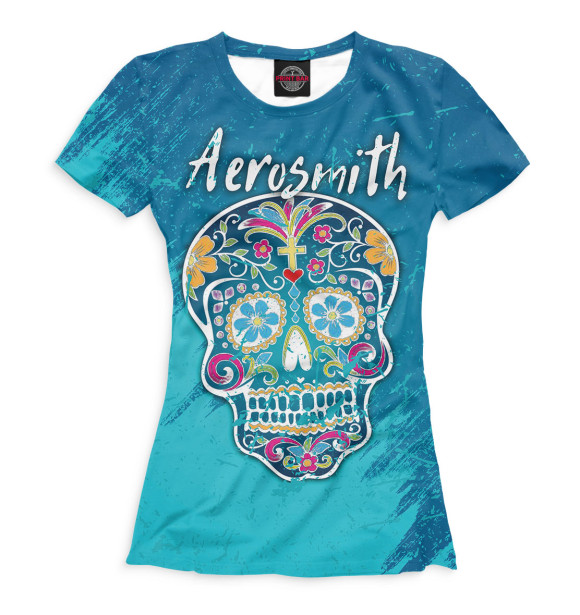 Женская футболка с изображением Aerosmith цвета Белый