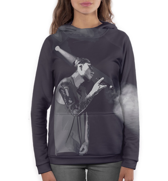 Женское худи с изображением Скриптонит цвета Белый