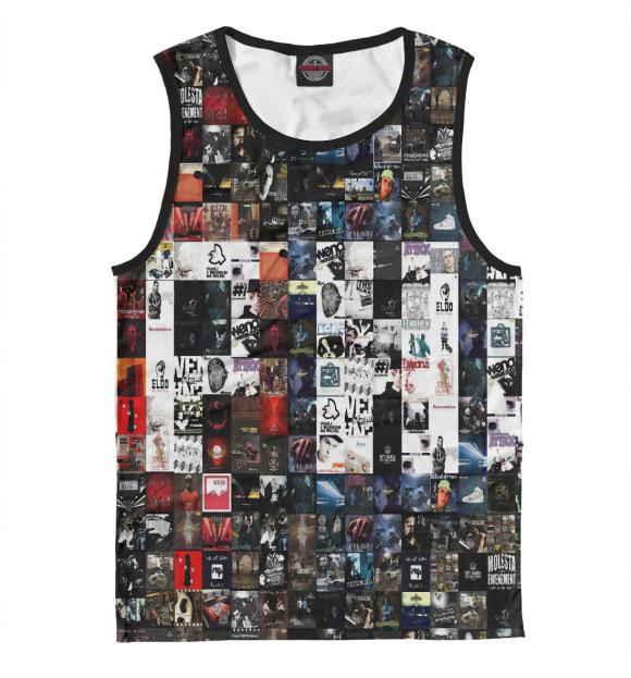 Мужская майка с изображением HIP-HOP цвета Белый