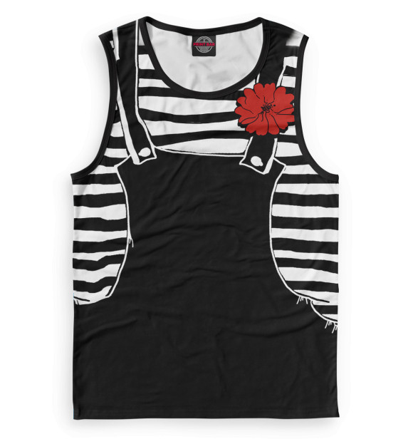 Мужская майка с изображением Костюм мима цвета Белый