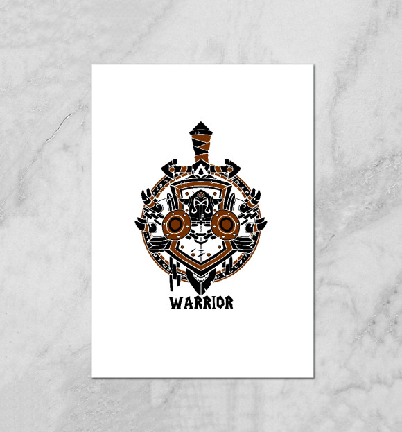 Плакат с притом Warrior цвета Белый Плакат с изображением Warrior цвета Белый