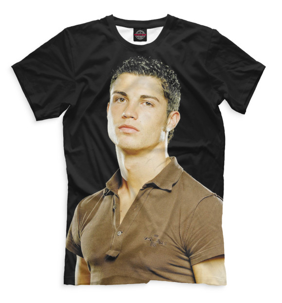 Футболка для мальчиков с изображением Криштиану Роналду цвета Черный