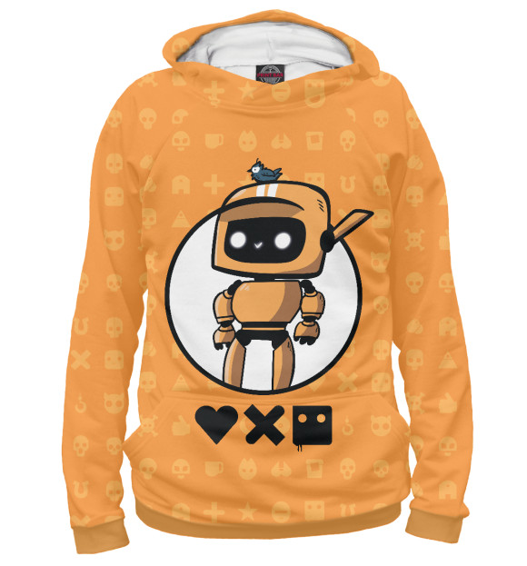 Женское худи с изображением Любовь смерть и роботы цвета Белый