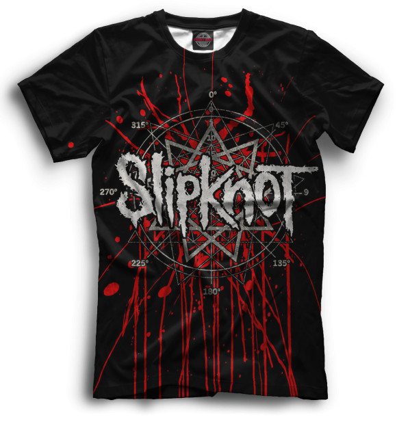 Мужская футболка с изображением Slipknot цвета Черный