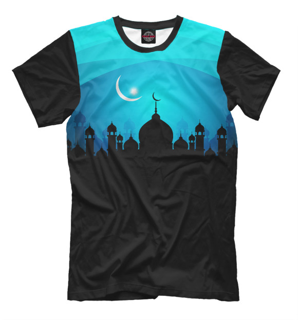 Мужская футболка с изображением Казахстан цвета Черный