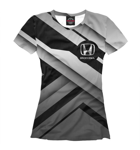 Женская футболка с изображением HONDA (Metal Style) цвета Белый