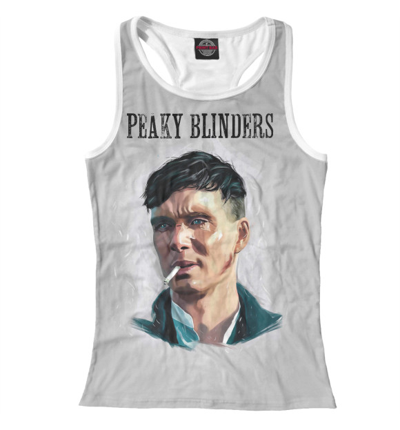 Женская майка-борцовка с изображением Острые козырьки цвета Белый