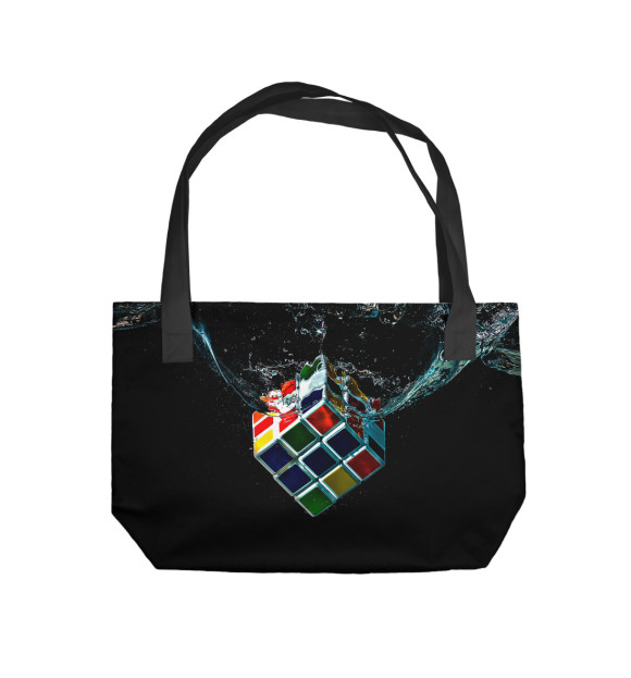 Пляжная сумка с изображением Кубик Рубика в воде цвета 