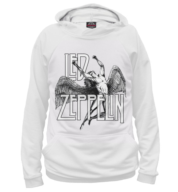Худи для девочки с изображением Led Zeppelin цвета Белый