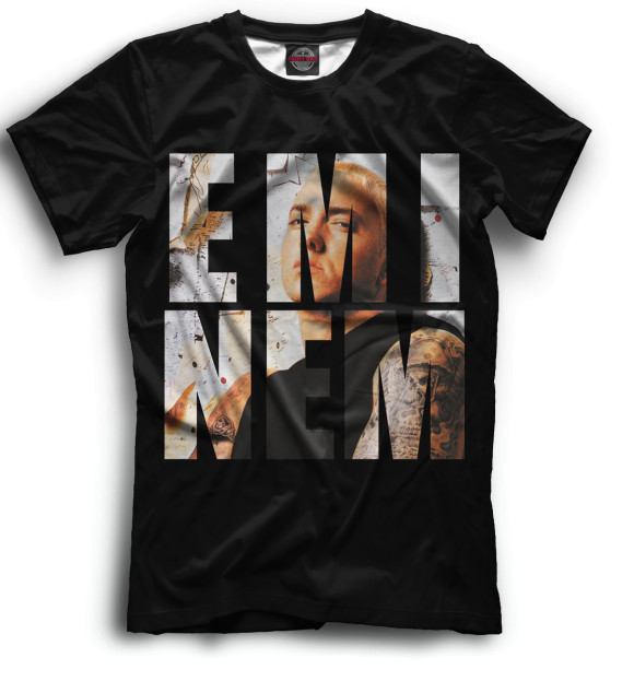 Футболка для мальчиков с изображением Eminem цвета Черный