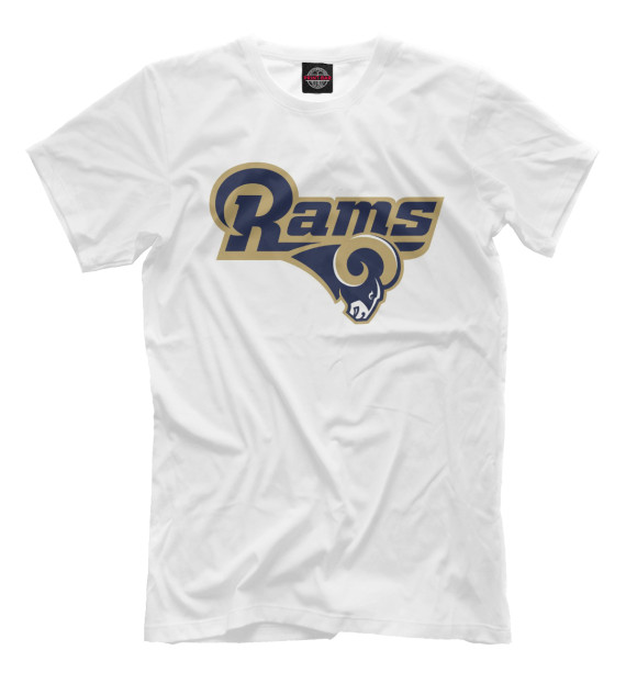Мужская футболка с изображением Los Angeles Rams цвета Молочно-белый