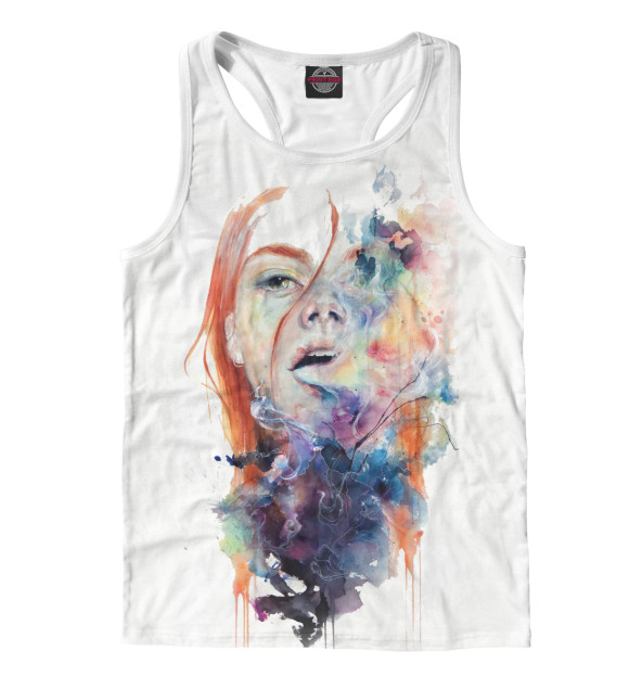 Мужская майка-борцовка с изображением Арт цвета Белый