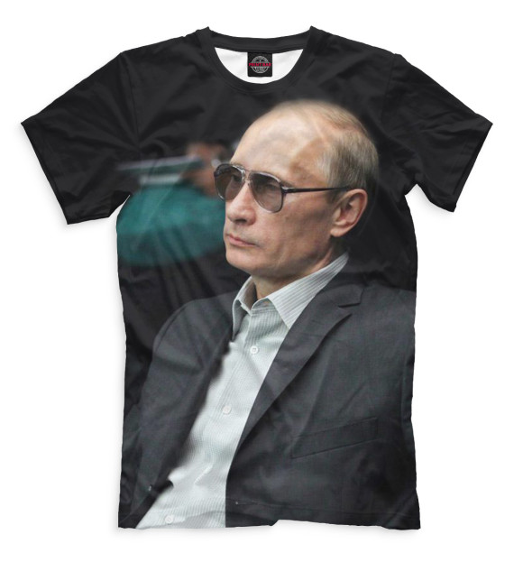 Мужская футболка с изображением Путин цвета Черный