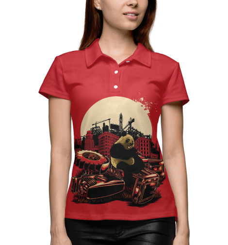 

Поло Print Bar, Белый, Панда на тракторе