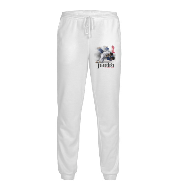 Мужские спортивные штаны с изображением Дзюдо цвета Белый