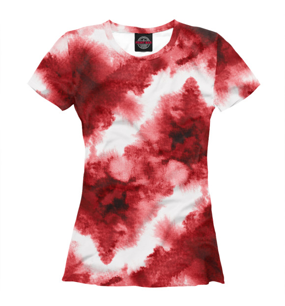 Женская футболка с изображением Красные пятна цвета Белый