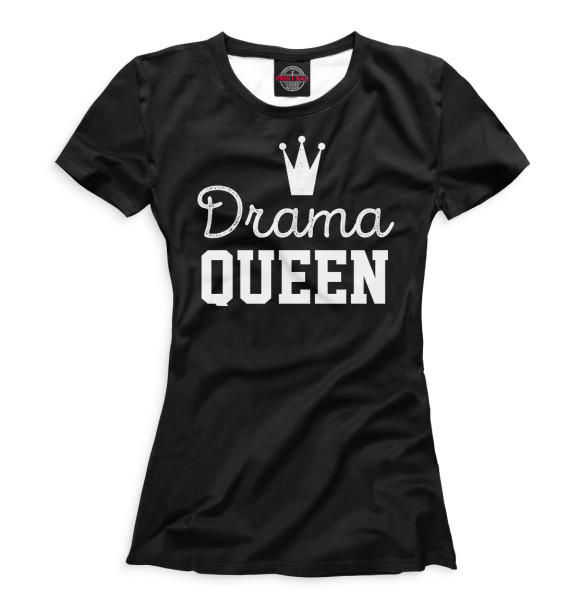 Футболка для девочек с изображением Drama Queen цвета Черный