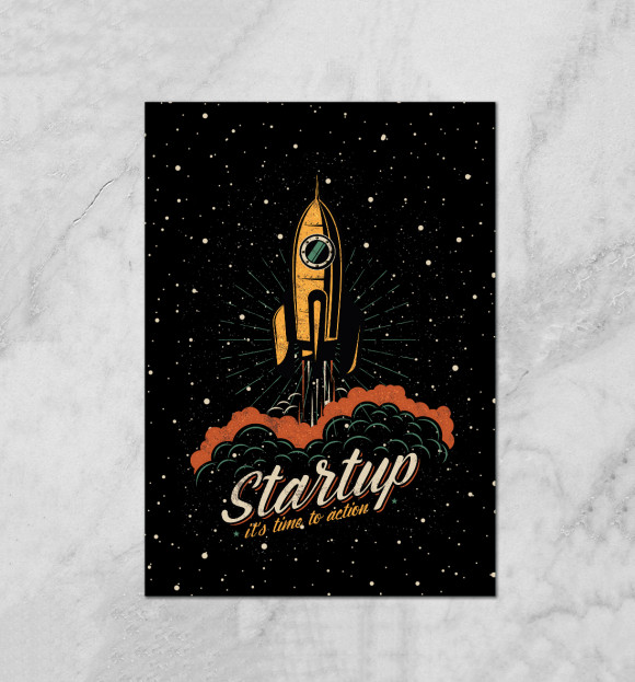 Плакат с изображением Startup Space цвета Белый