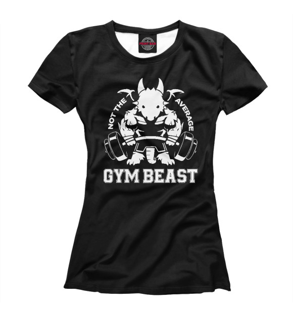 Женская футболка с изображением Gym Beast цвета Белый