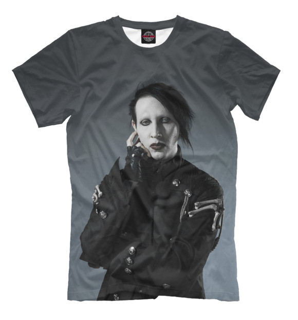 Мужская футболка с изображением Marilyn Manson цвета Молочно-белый