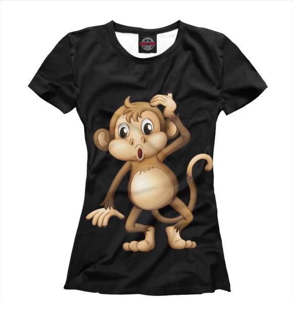 Футболка для девочек с изображением Футболка Обезьянка цвета Белый