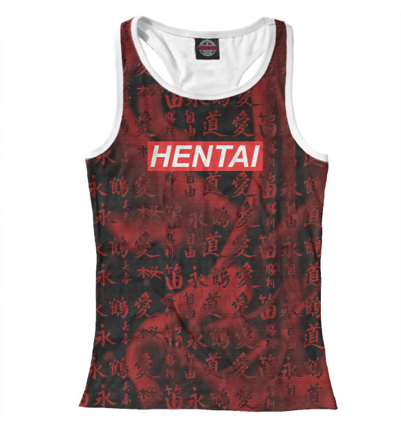 Женская майка-борцовка с изображением Hentai цвета Белый