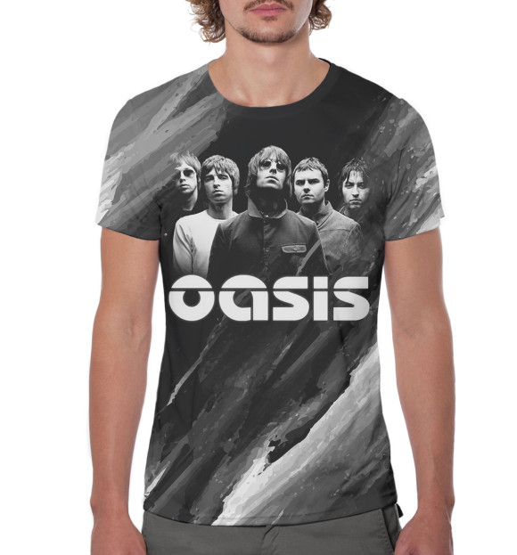 Мужская футболка с изображением Oasis цвета Белый