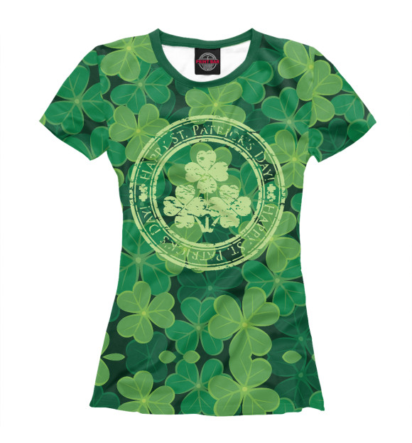 Женская футболка с изображением Ireland, Happy St. Patrick's Day цвета Белый