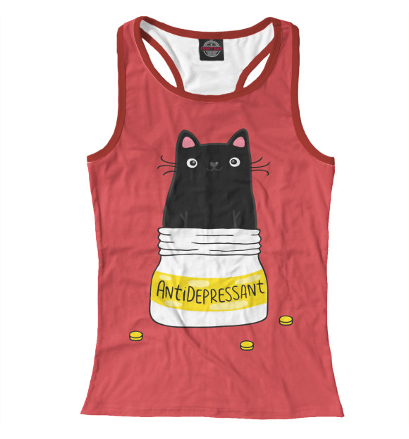 Женская майка-борцовка с изображением Аntidepressant цвета Белый