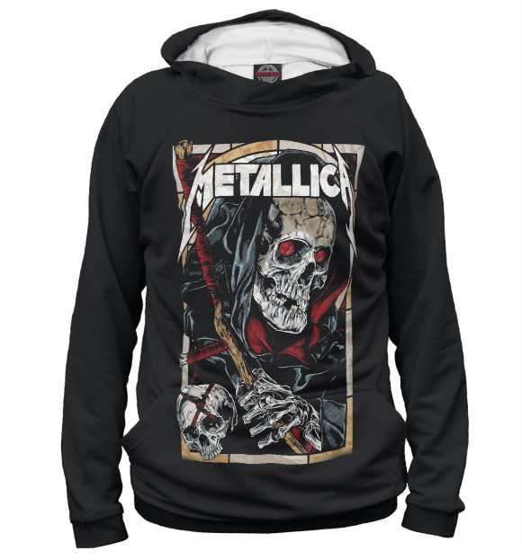 Мужское худи с изображением Metallica цвета Белый