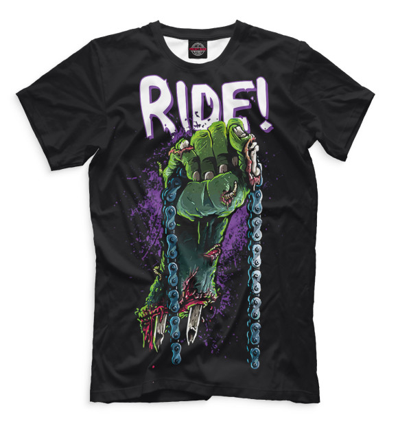 Мужская футболка с изображением Ride! цвета Черный