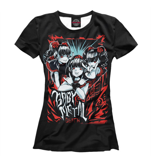 Женская футболка с изображением BABYMETAL цвета Белый