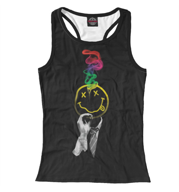 Женская майка-борцовка с изображением Nirvana цвета Белый