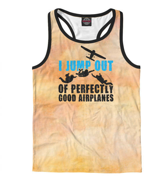 Мужская майка-борцовка с изображением Skydive Skydiving Helmet цвета Белый