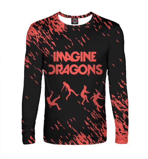 Мужской лонгслив с изображением Imagime dragon цвета Белый