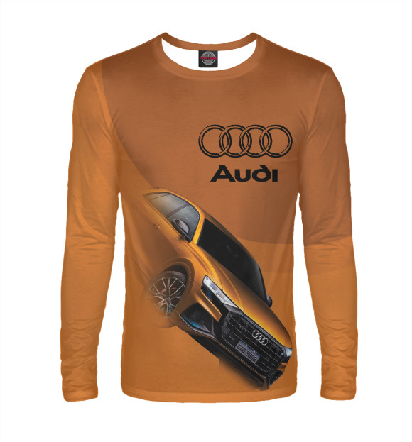 Мужской лонгслив с изображением Audi цвета Белый
