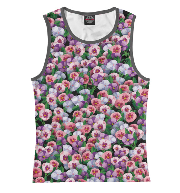 Майка для девочки с изображением Фиалки цвета Белый