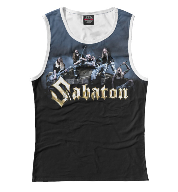 Женская майка с изображением Sabaton цвета Белый