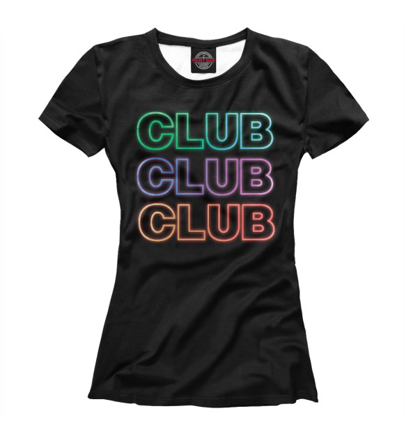 Футболка для девочек с изображением CLUB цвета Белый