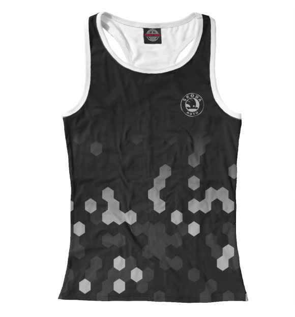 Женская майка-борцовка с изображением Skoda цвета Белый