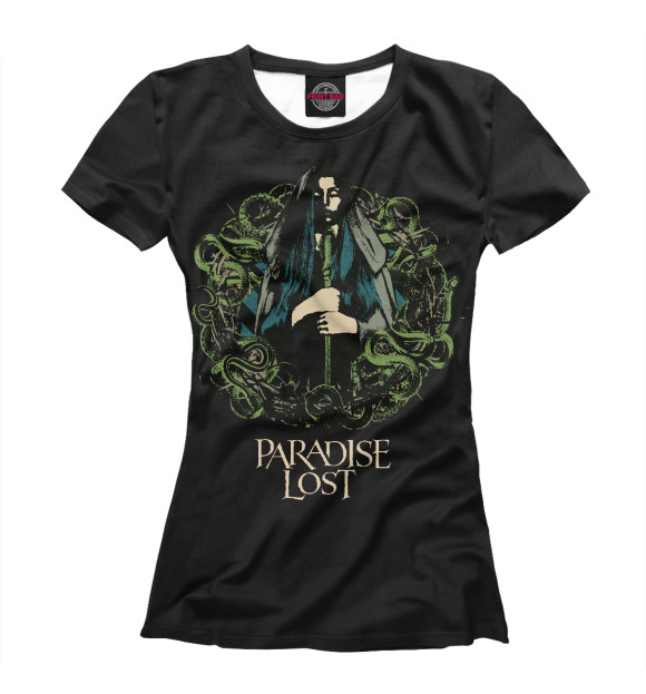 Женская футболка с изображением Paradise Lost цвета Белый