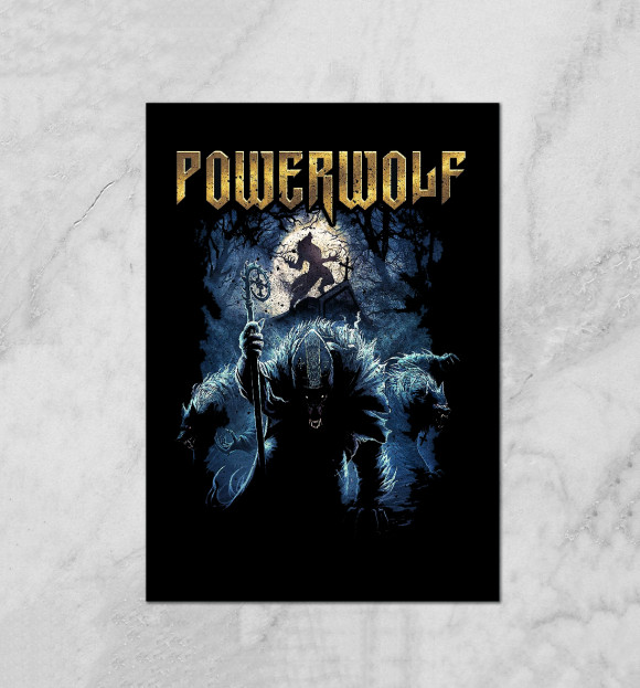 Плакат с изображением Powerwolf цвета Белый