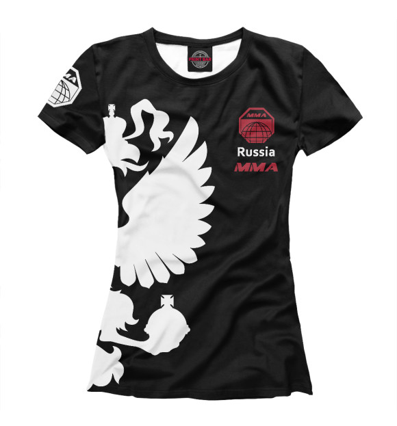 Женская футболка с изображением MMA Россия цвета Белый