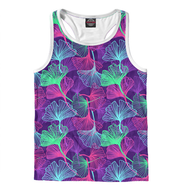 Мужская майка-борцовка с изображением Странные растения цвета Белый