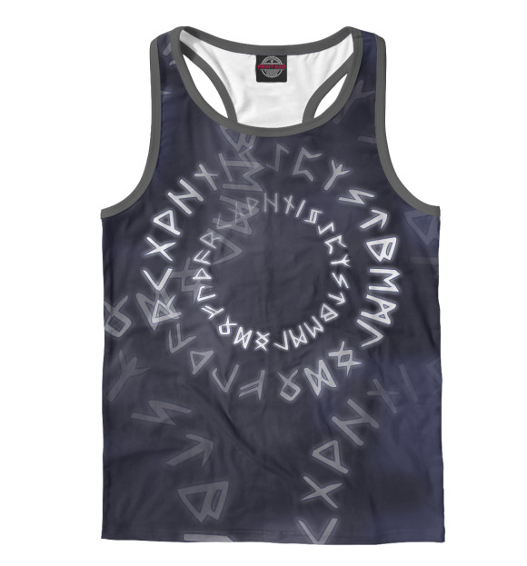 Мужская майка-борцовка с изображением Свет рун цвета Белый