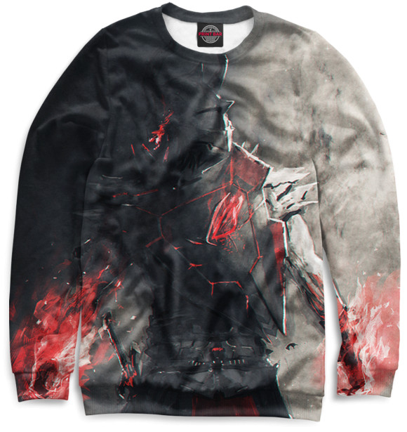 Мужской свитшот с изображением Воин цвета Черный